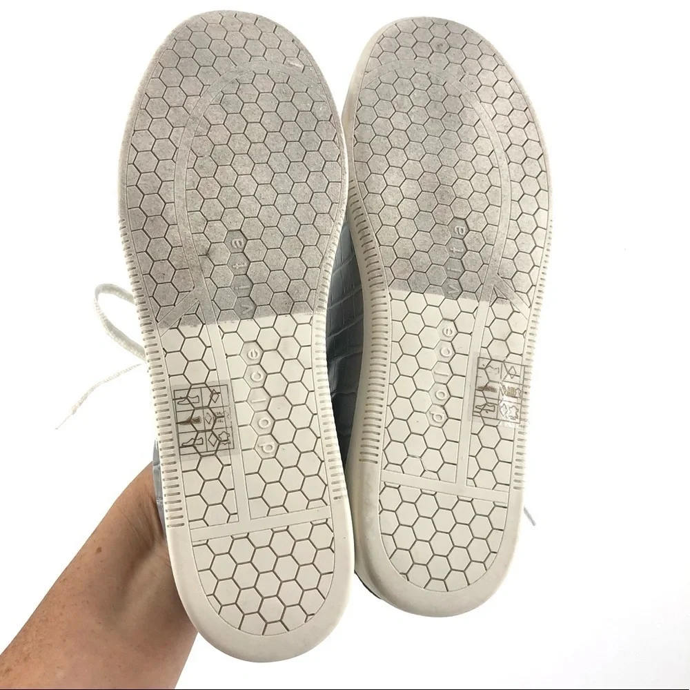 Dolce Vita Neo Sneakers Womens 7.5 Croc Snake Reptile Glitter Heel Shoes Skater